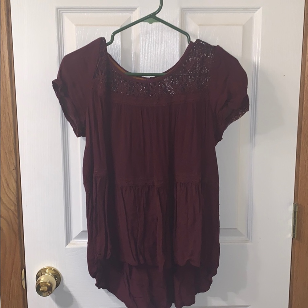 Maroon lace shirt